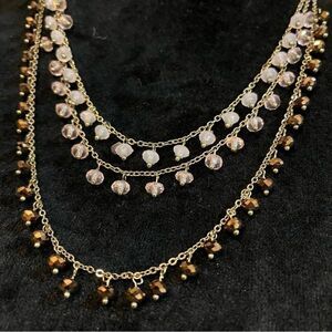 Ladies triple strand costume jewelry necklace